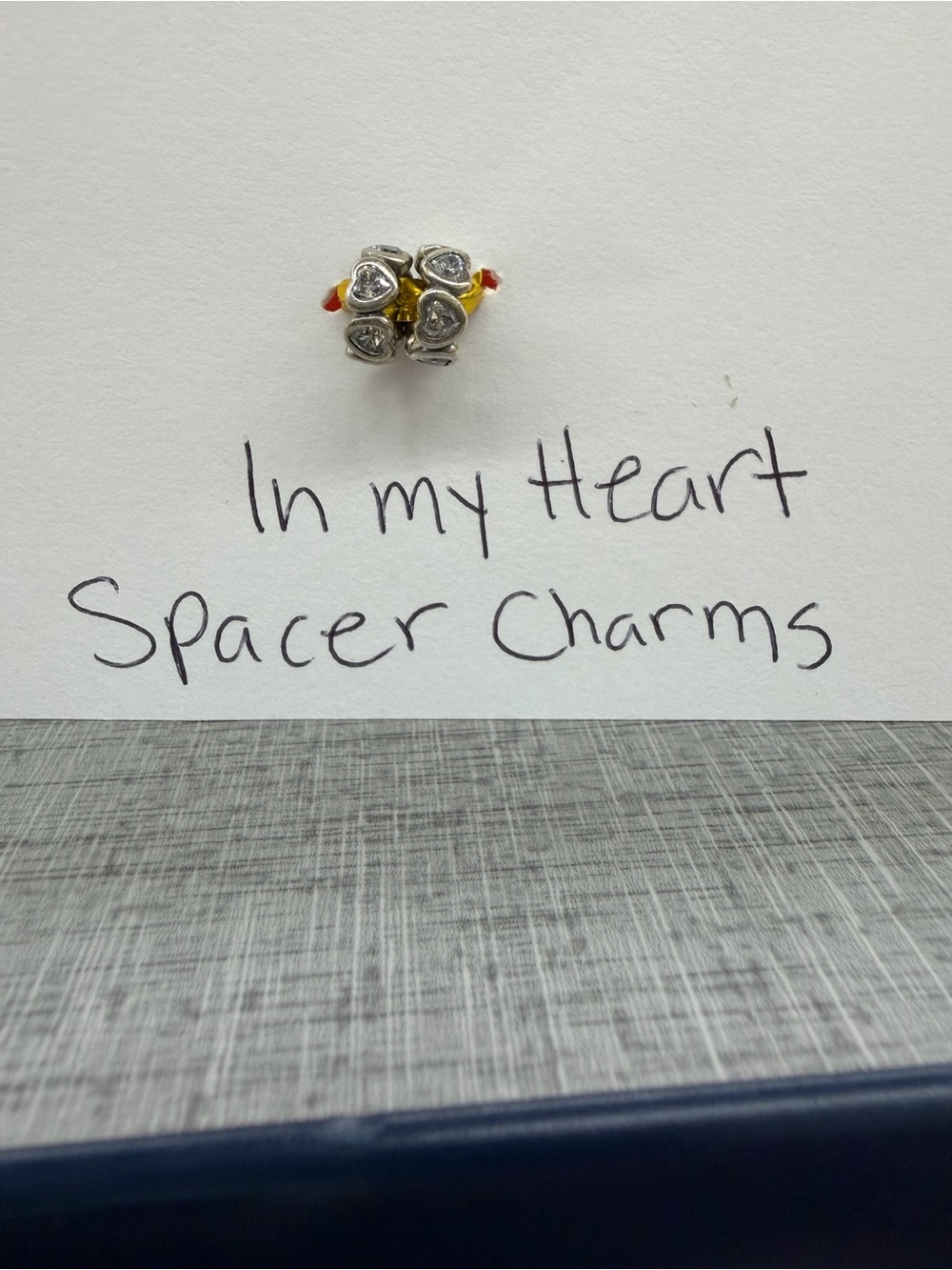 2 Pandora Retired Space in My Heart Clear CZ Spacer Charm 791252CZ